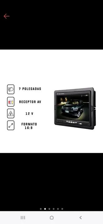 Monitor TFT 7 polegadas para Câmera de Ré - Foto 4