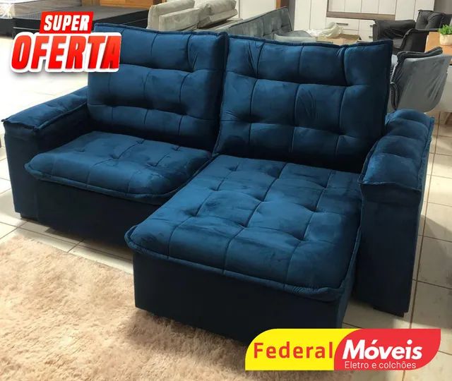 Sofá Retrátil Reclinável com Molas D33 Novo Lindo Temos Crediário