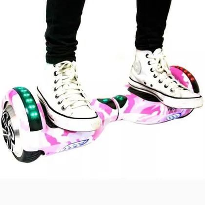 Hoverboard Skate Elétrico 6.5 Rosa Camuflado Led Bluetooth - Foto 4