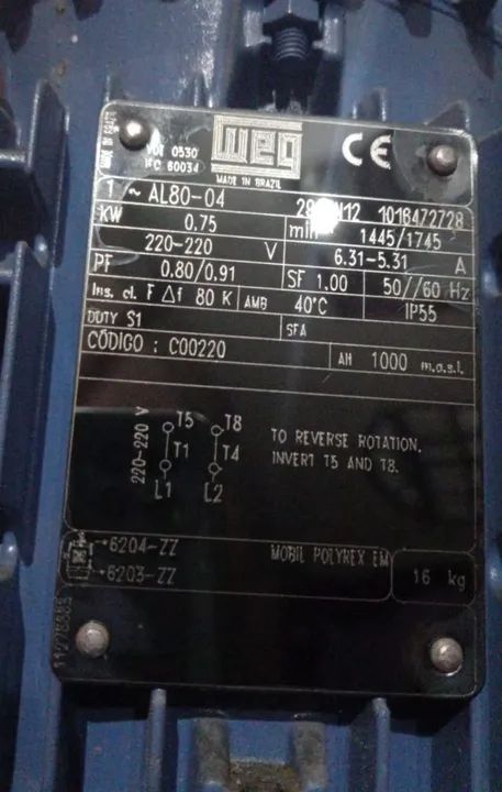 Motor Elétrico weg 1cv 220v - Foto 3