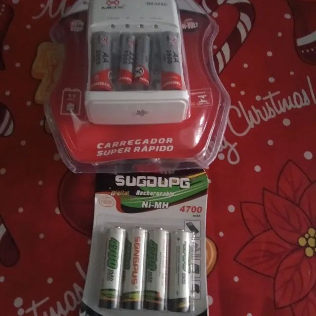 Carregadores de pilha carregável kit com 8 pilhas  - Foto 4