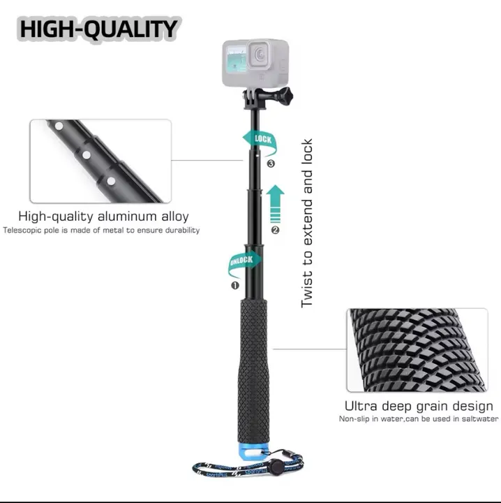 Bastão monopólio Gopro selfie Stick alumínio metal 
