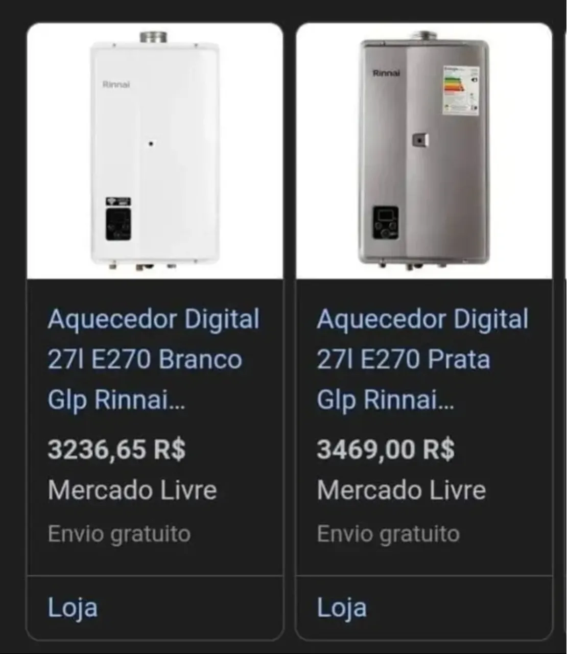 Rinnai - Aquecedor de água a gas 27l