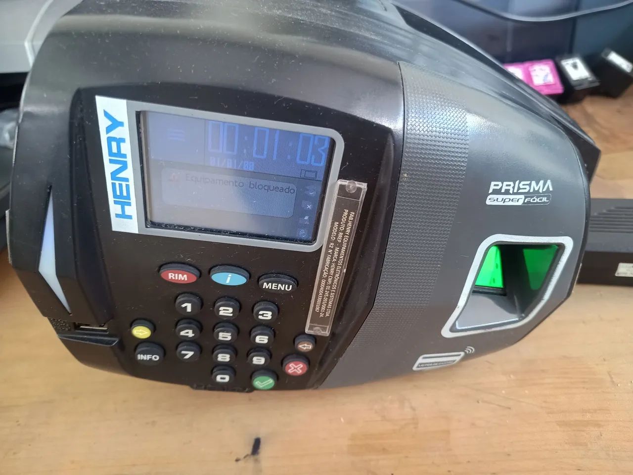 Vendo Relógio de Ponto Biométrico Henry Prisma, com fonte, para retirada de peças. - Foto 4