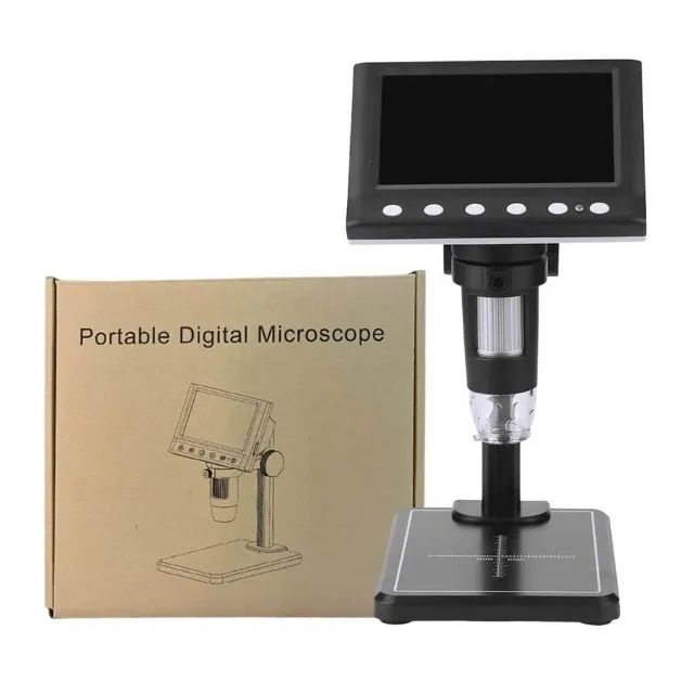 Microscópio LCD Digital Aumento Zoom 1000x USB Para Mesa Laboratório - LE2072
