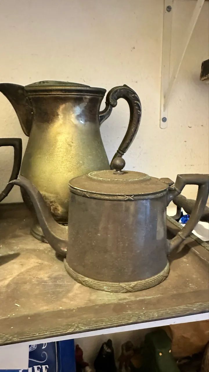 Aparelho de chá e café antigo em prata Wolff 90  - Foto 6