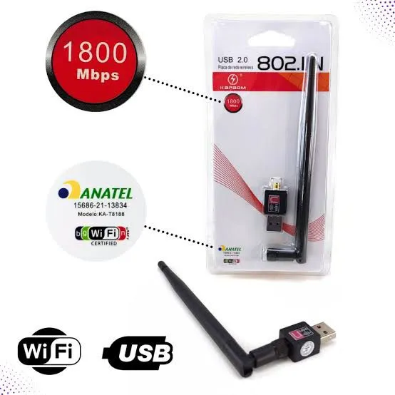 Adaptador Wi-Fi Para PC's e Notebook's