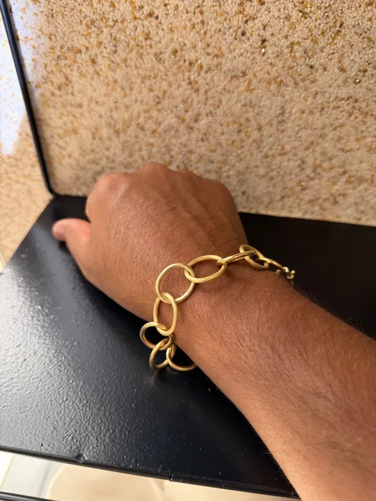 Pulseira ouro 18k, elos ovais grandes, joia nova sem uso