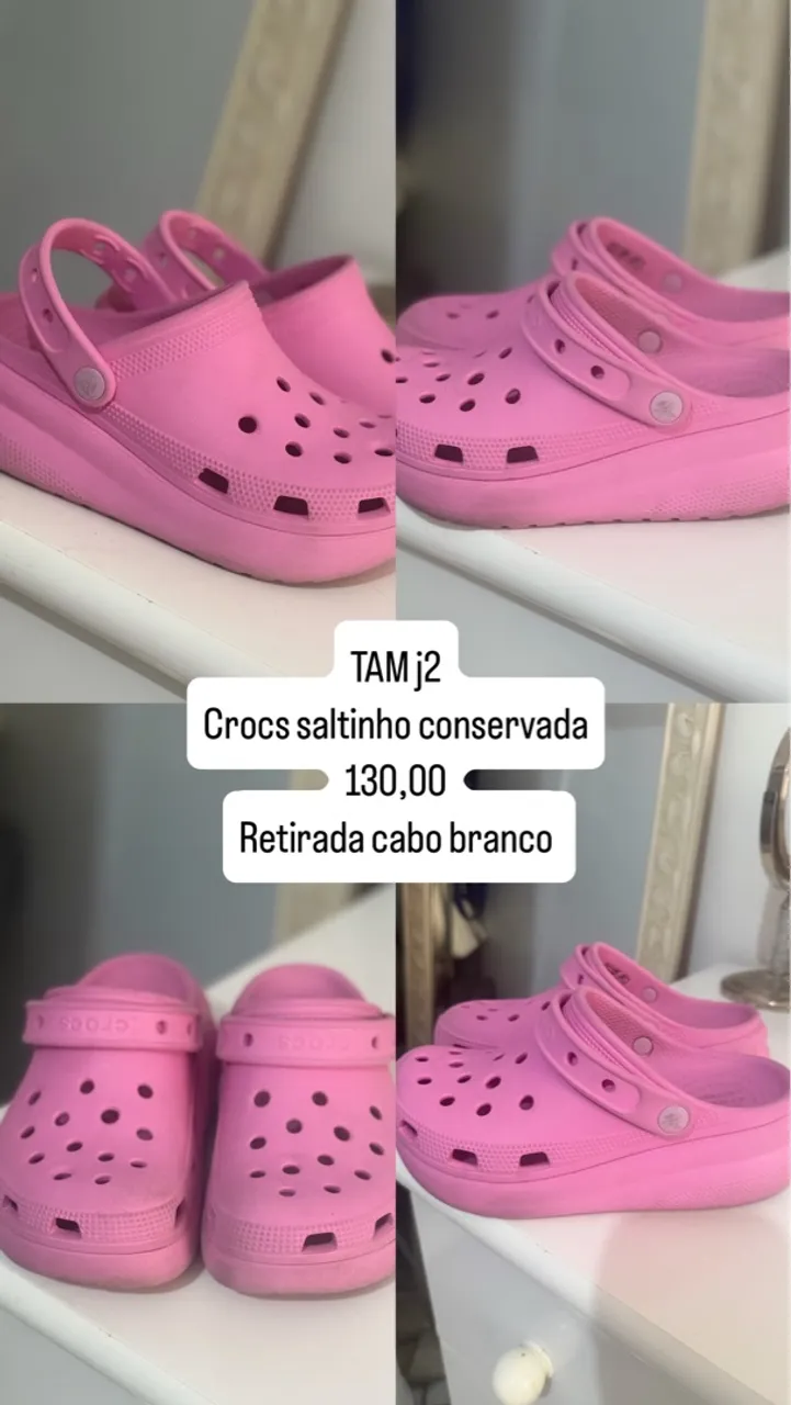Crocs saltinho rosa - Tam J2