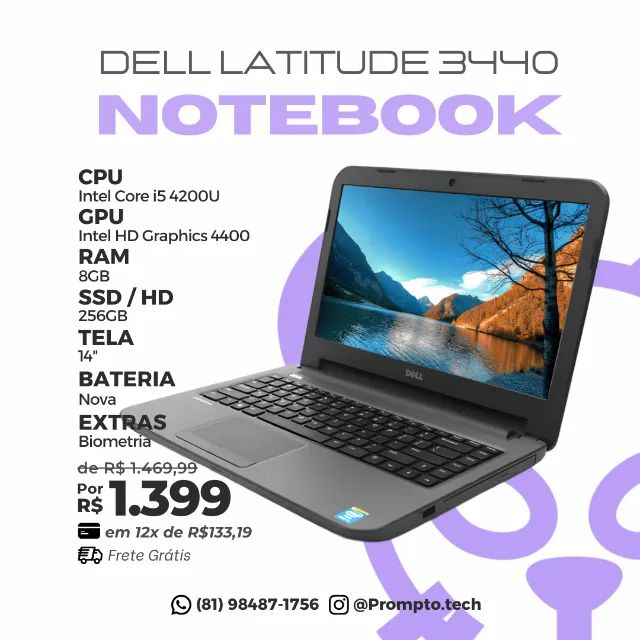 Notebook Dell i5 SSD Com Garantia
