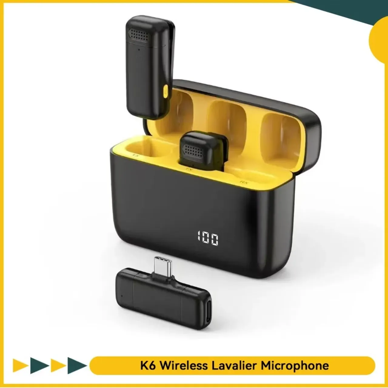 Microfone de lapela sem fio para celular 
