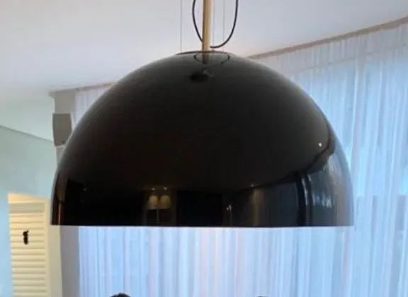 Luminária pendente cúpula preta  - Foto 4