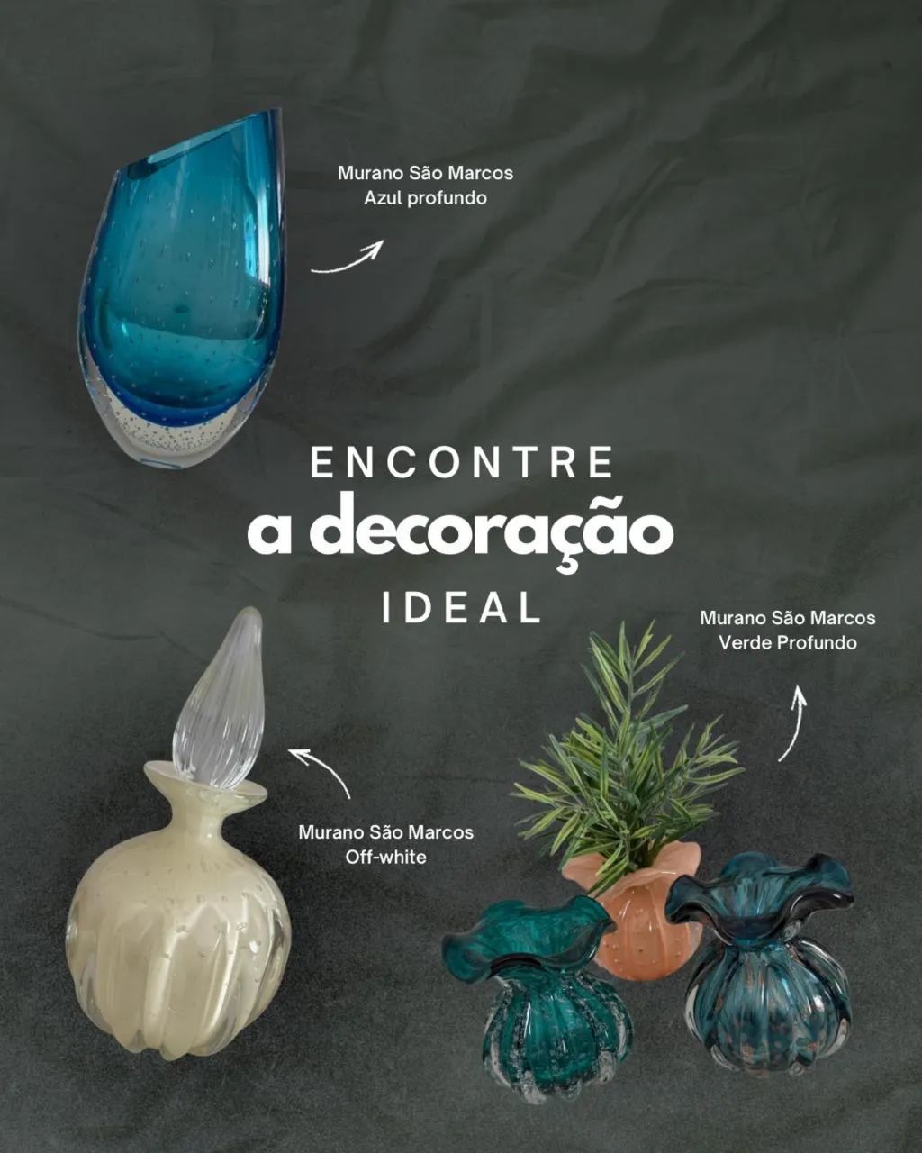 Vasos murano decoração presente natal 