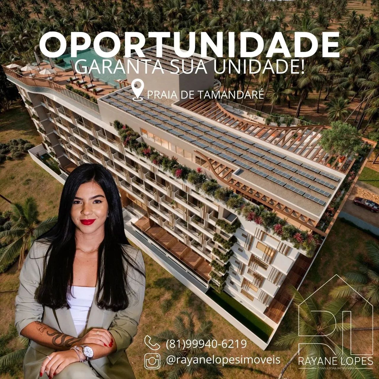 Apartamento com Vista para o Mar do Rooftop do condomínio em Tamandaré  Lançamento Exclusi