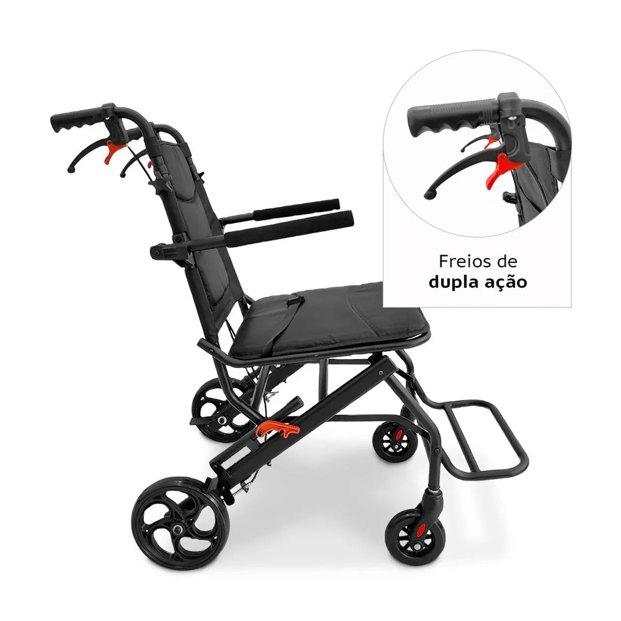 Cadeira de rodas dobrável leve e portátil - NOVA  - Foto 2