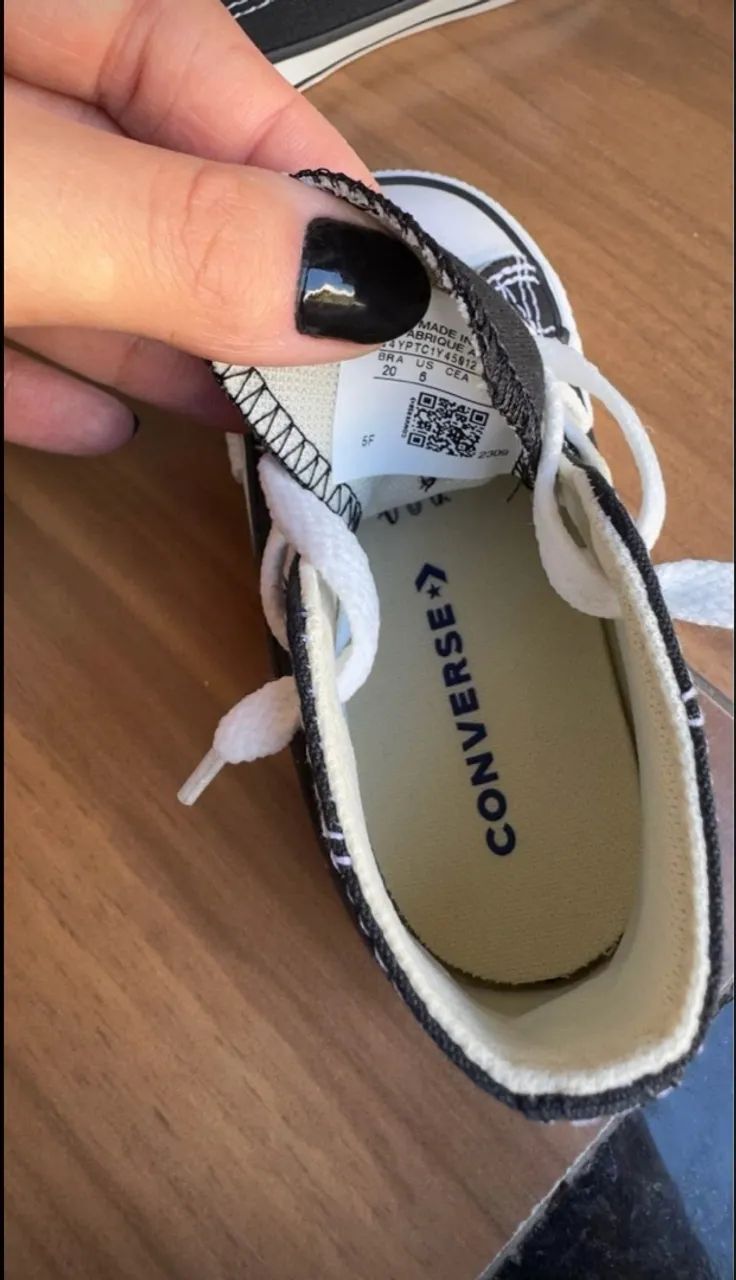 Tênis Converse All Star Preto Bebê - Tamanho 20 - Foto 2