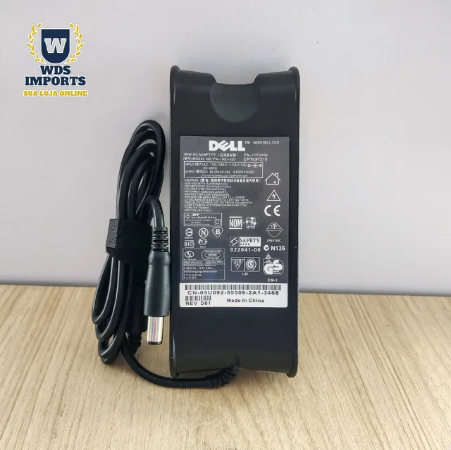 Fonte Carregador Compatível Notebook Dell 90W 19.5V 4,62A