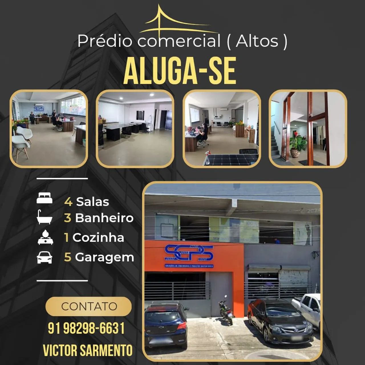 ALUGA-SE EXCELENTE E AMPLA SALA COMERCIAL NA TRAVESSA 9 JANEIRO 