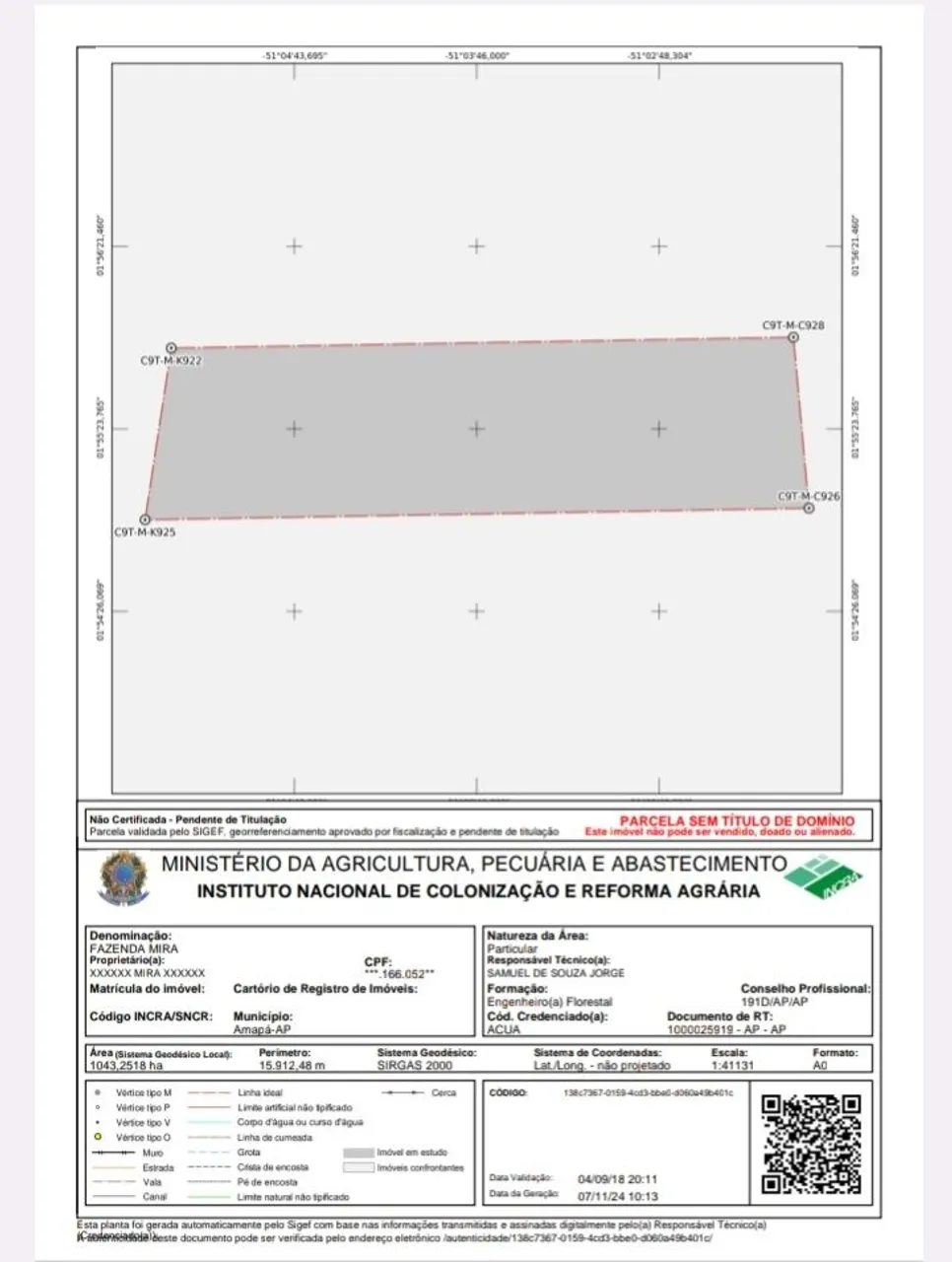 Vende-se - 1.043 hectares em Amapá