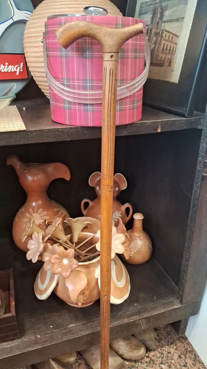 Antiga Bengala de Madeira 83 cm - Foto 2