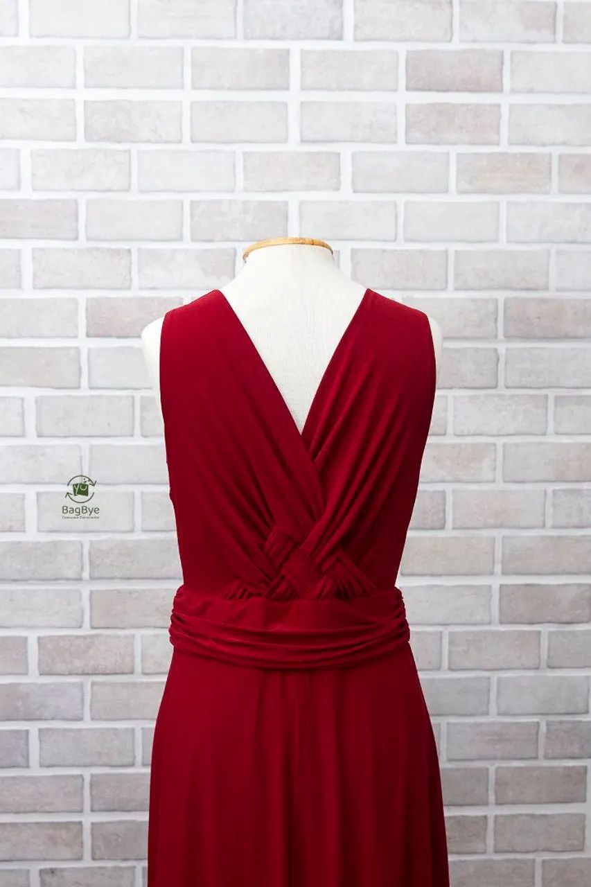 Vestido regata bordô de malha longo - Foto 2
