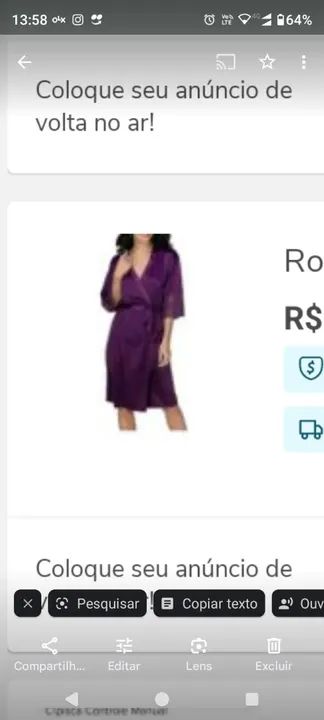 Roby de Seda Vermelha com Detalhes em Renda - Foto 2