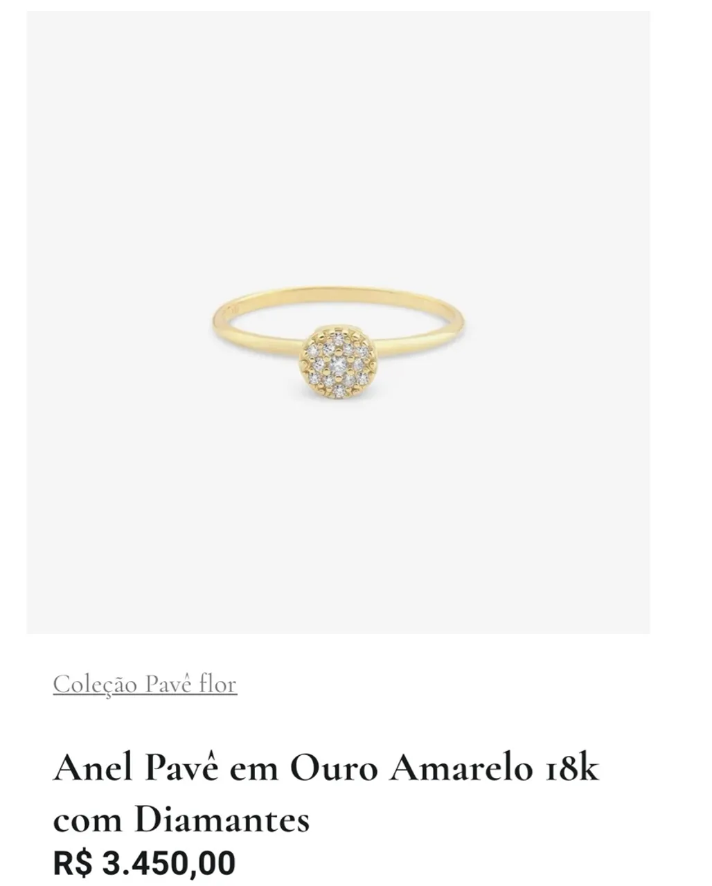Anel Vivara - Ouro Amarelo 18k com Diamantes - aro 16