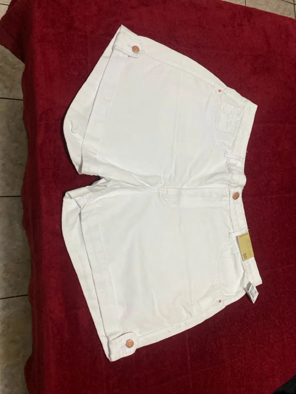 Shorts Jeans Branco Feminino - Foto 2
