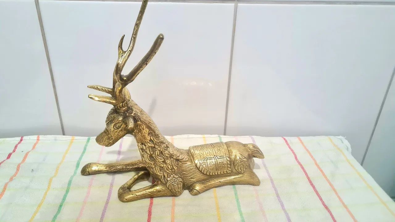 Escultura Cervo em bronze - Decoração de mesa - Foto 3