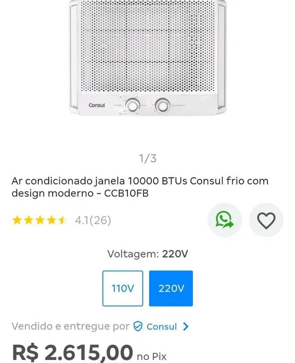 Ar Condicionado Consul 10000 Btus - Foto 2