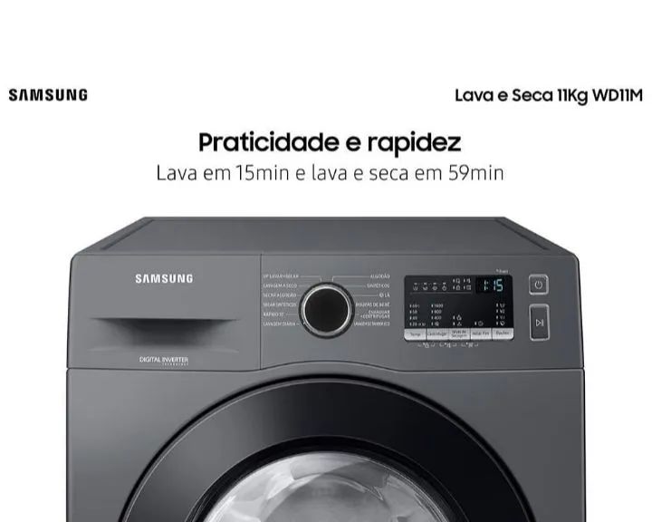 Lava e Seca Samsung 11kg 3 em 1 Inox Look  - Foto 3