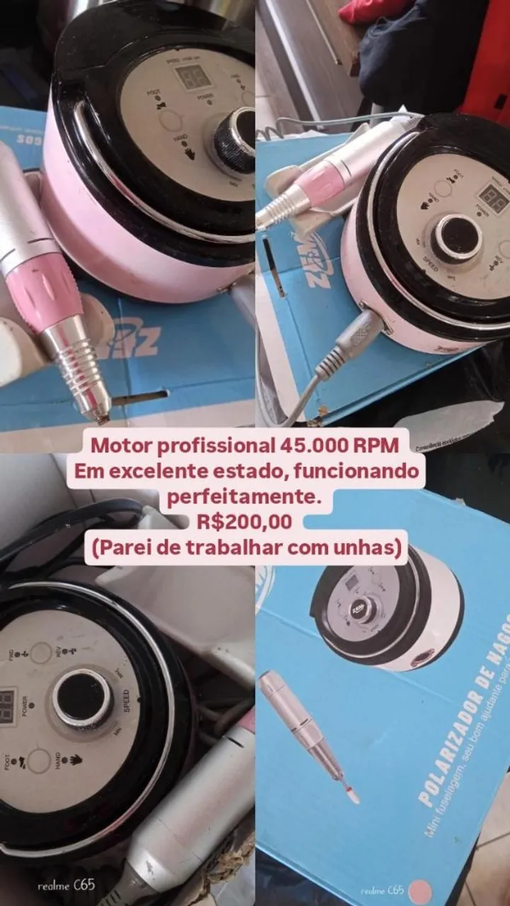 Motor Profissional Unhas 45.000 RPM - Perfeito!