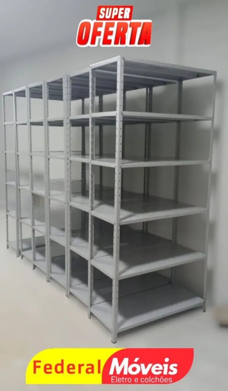 Prateleira de Ferro 6 Andares - Nova, Resistente e Compacta (40cm)