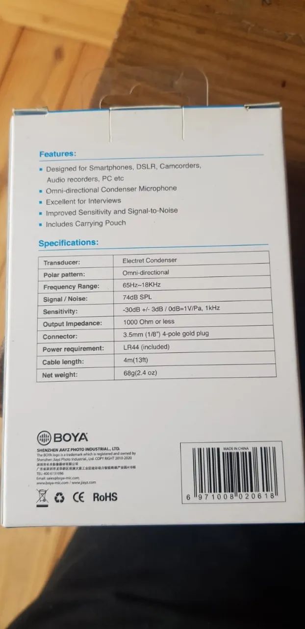 Microfone de Lapela Conector - TRS DUPLO BY-M1DM - BOYA - Foto 4