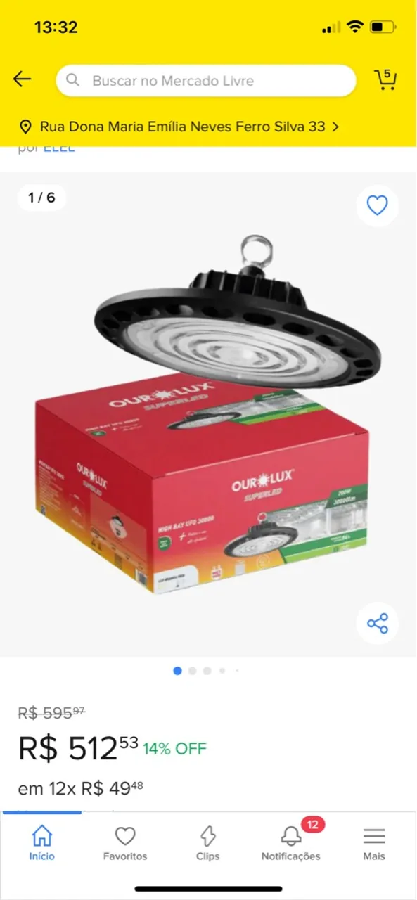 Luminária LED High Bay UFO 200W - OurLux Superled