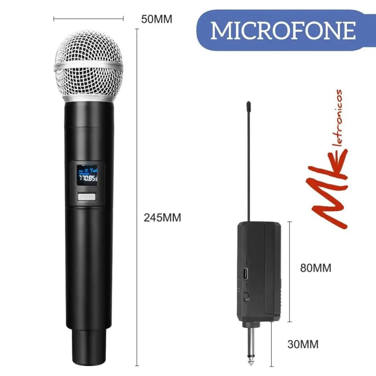 Microfone Dual s/ fio universal - Qualidade de som superior - Foto 2