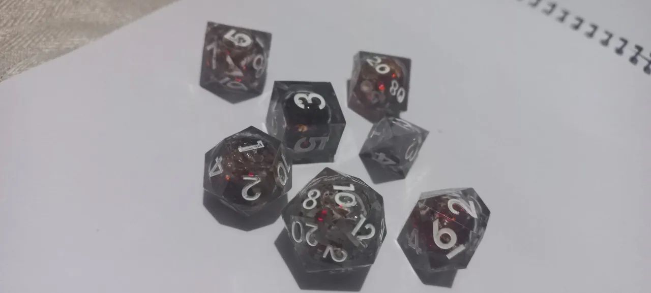 Jogo de Dados RPG de mesa efeito coágulo de sangue