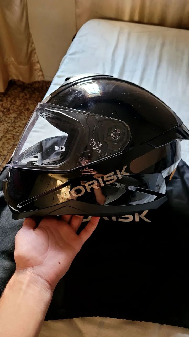 CAPACETE NORISK RAZOR BLACK EDITION IMPECÁVEL - Peças para motos