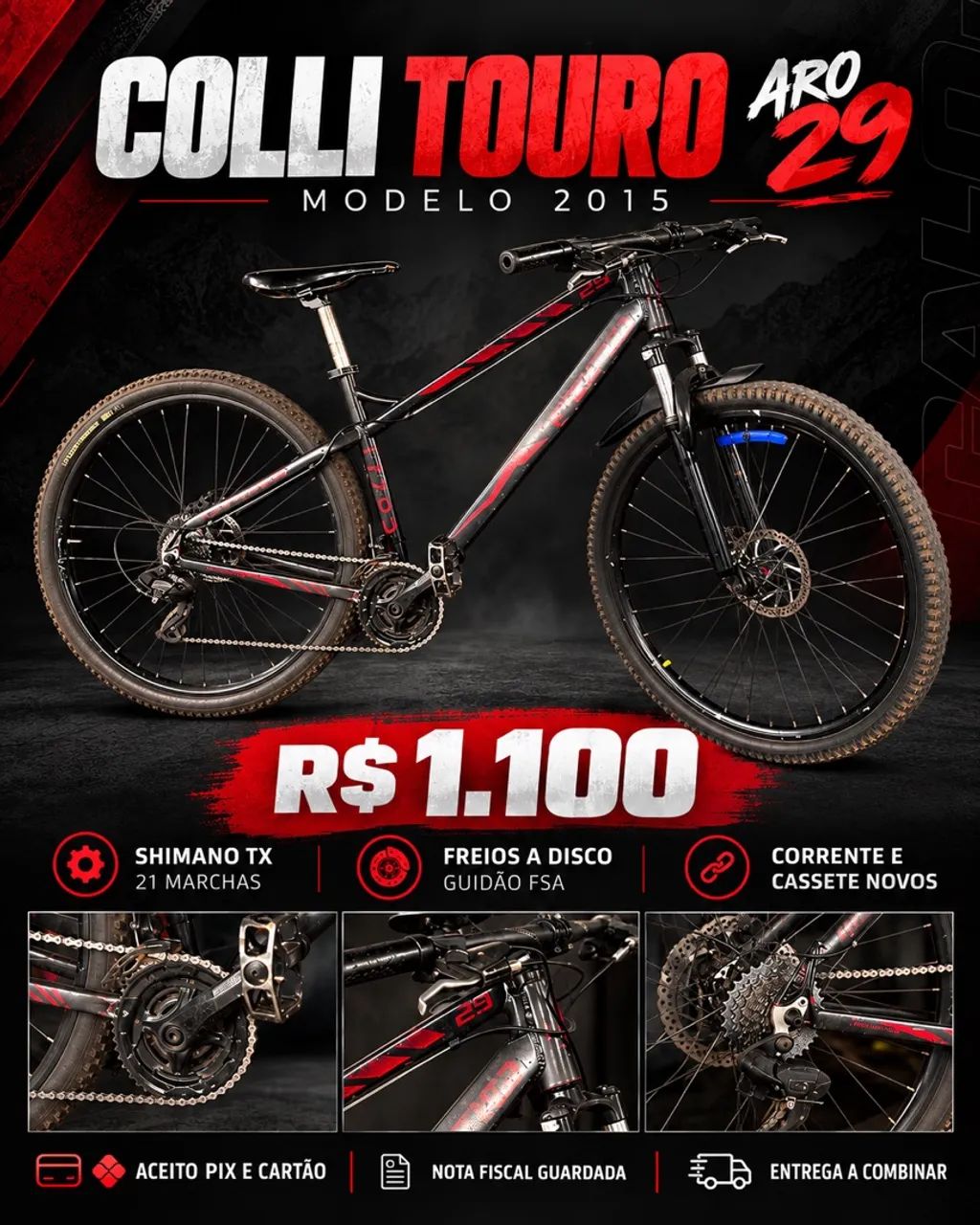 Bicicleta MTB - COLLI TOURO - tamanho 17