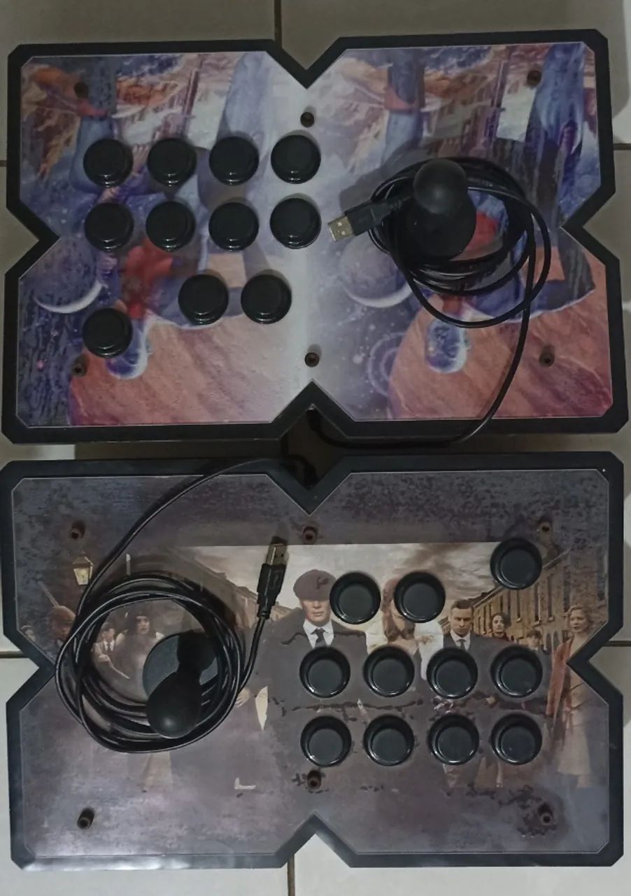 Dois Controles Arcade USB 2m