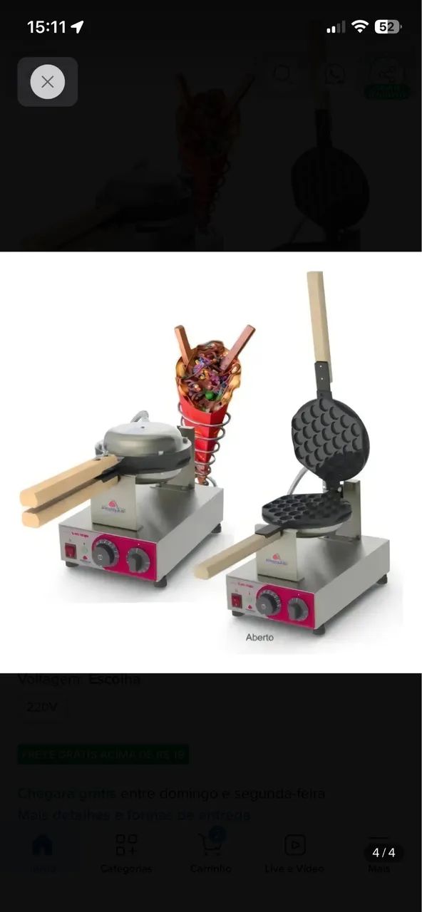Máquina Industrial Bubble Waffle