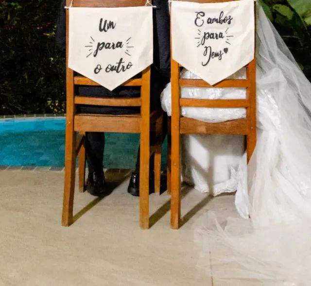 Par de Flâmulas Casamento