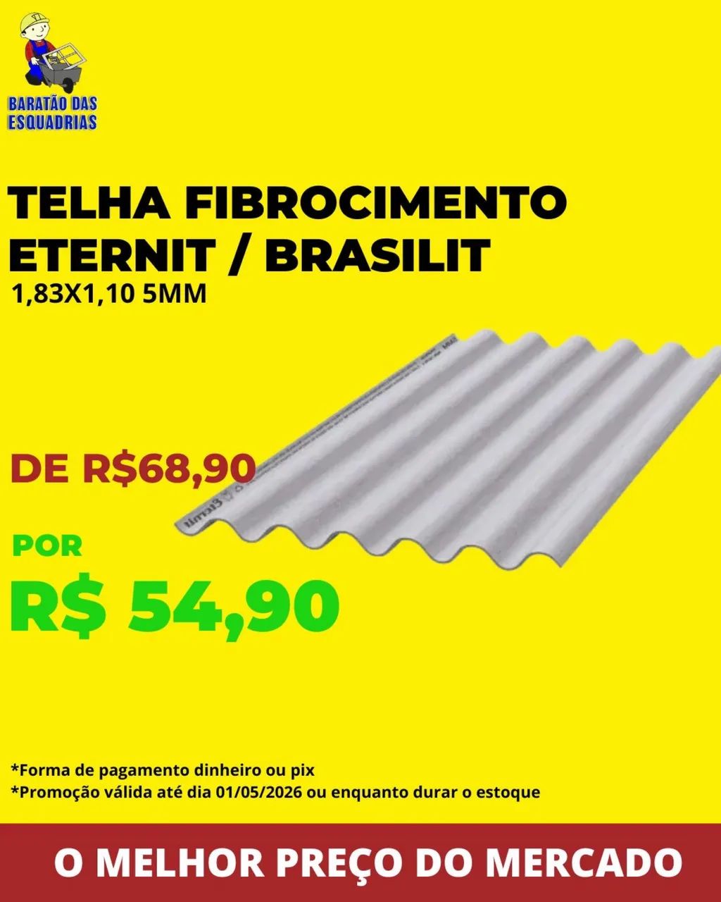 TELHA FIBROCIMENTO - Promoção! 