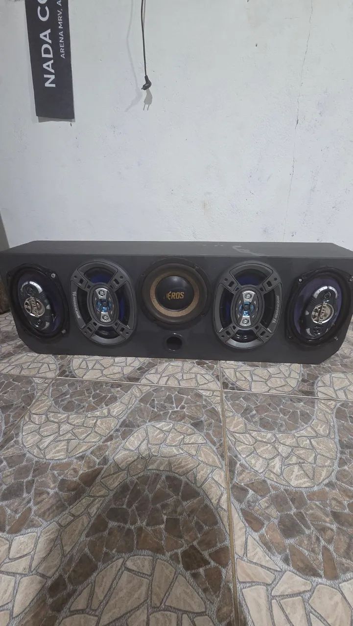 Caixa Trio Automotiva 4x 6x9 Hurricane + Subwoofer Eros