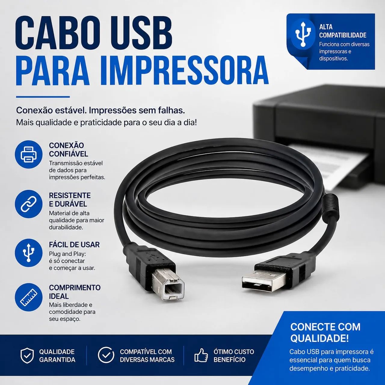Cabo usb para impressora 