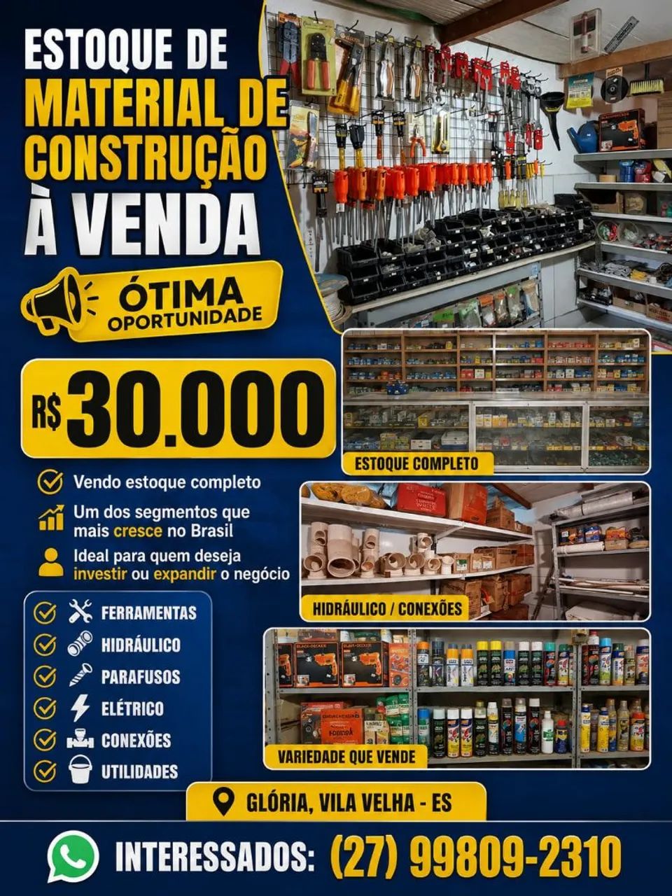 Estoque completo de material de construção 
