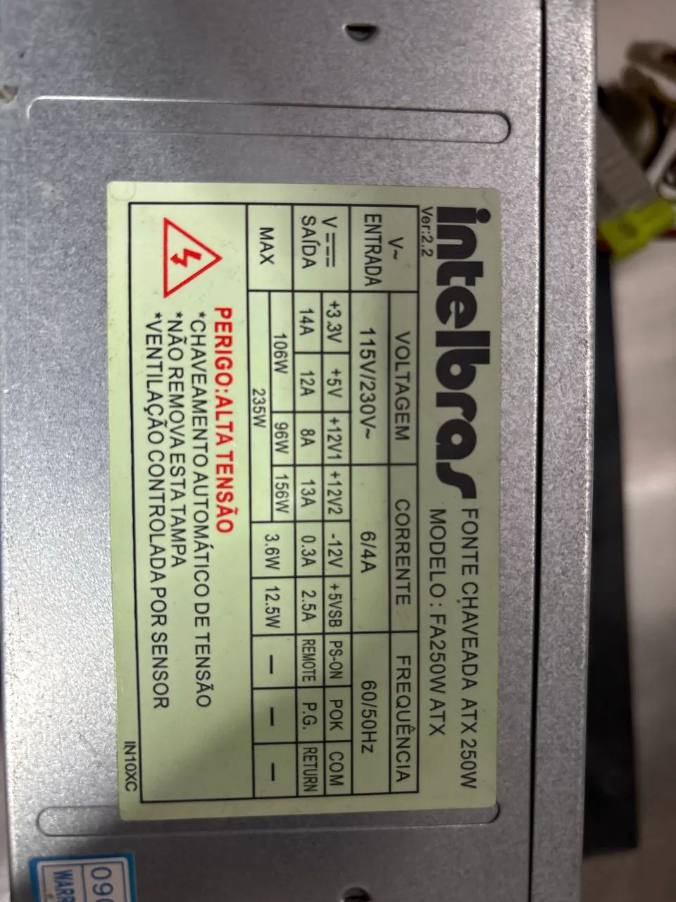 Fonte Intelbras FA250W ATX 250W para PC - Usada - Foto 2
