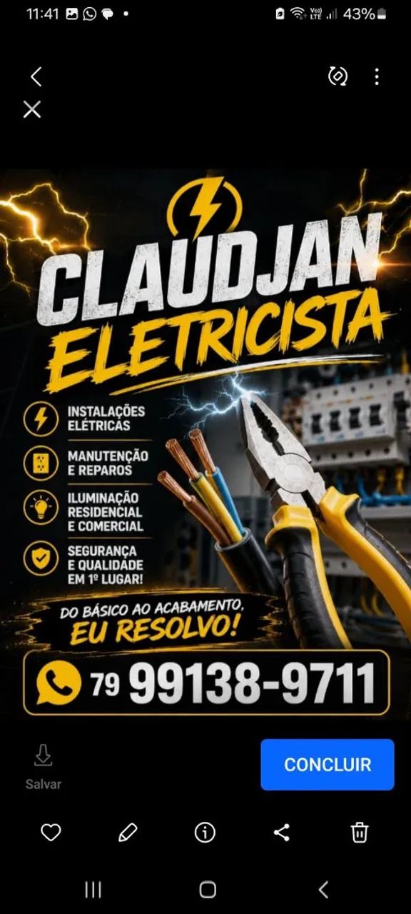 Eletricista disponivel