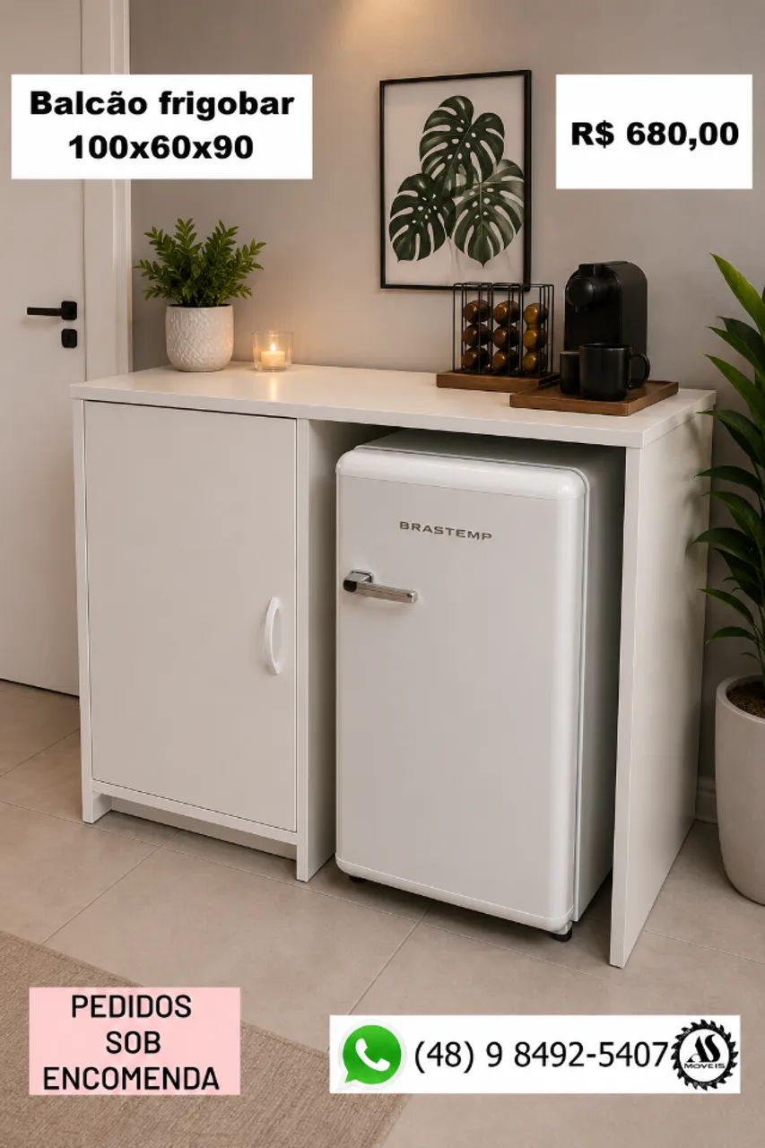 Balcões Espaço, Coffee Área Gourmet Com Encaixe Para Frigobar / Micro-ondas     - Foto 5