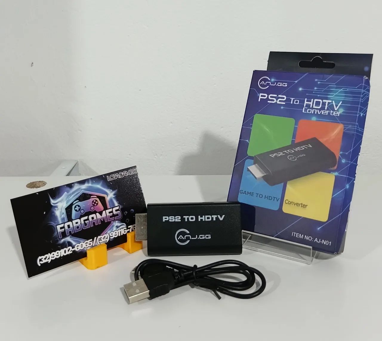 Adaptador conversor de áudio e vídeo de ps2 para HDMI. Novo.